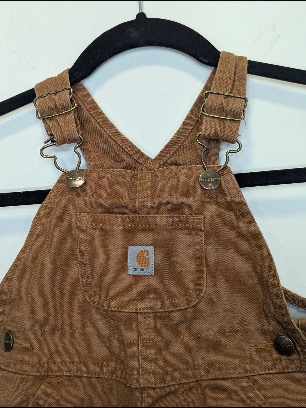 Carhartt Kids 24 Months Classic Double Knee Overalls Brown Canvas Farm Outdoors